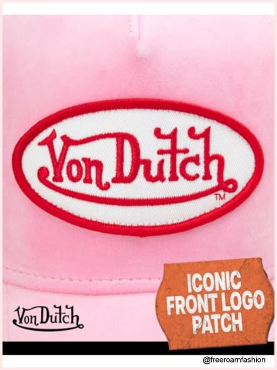 Von Dutch Unisex Velvet Trucker Hat with Curved Brim and Adjustable Snapback